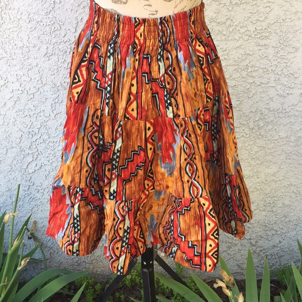 Crabtree Duds Handmade Abstract Vintage Western Boho Festival Outfit Skirt 2pcs